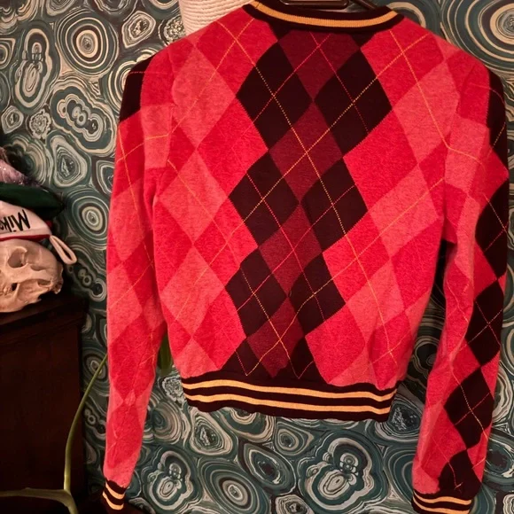 Rag & Bone Argyle Cropped Sweater - Picture 2 of 4